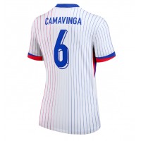 Camiseta Francia Eduardo Camavinga #6 Segunda Equipación Replica Eurocopa 2024 para mujer mangas cortas